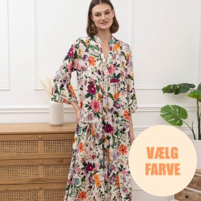 Penny - Blomster Kjole Lang - Vlg farve