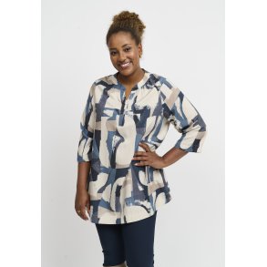 Pont Neuf - Francy Tea Skjorte Bluse - Stell Blue