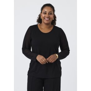 Pont Neuf - Enna Bluse - Mesh �rmer - Black