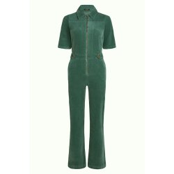 King Louie - Garbo Zip Jumpsuit Corduroy Matcha green