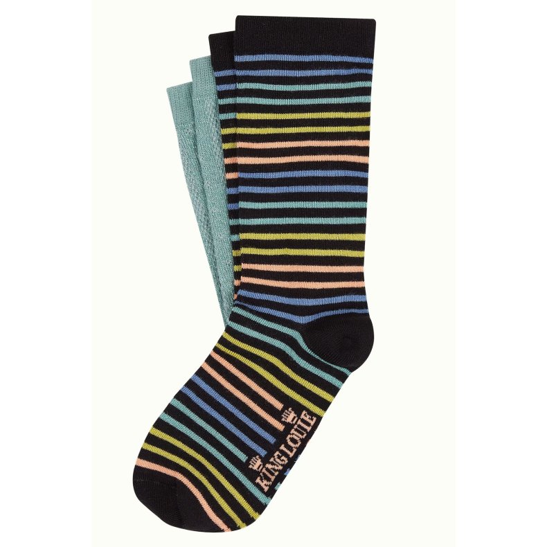 King Louie - Socks 2-Pack Mariani Stripe - Spar Green