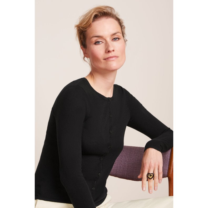 King Louie - Cardi Roundneck Cocoon - Sort