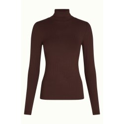 King Louie - Rollneck top uni rib - Chocolate