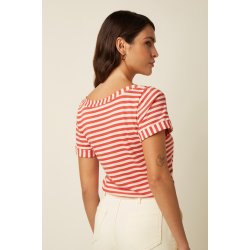 King Louiw - Boatneck Top Chopito Stripe -Summer Fig