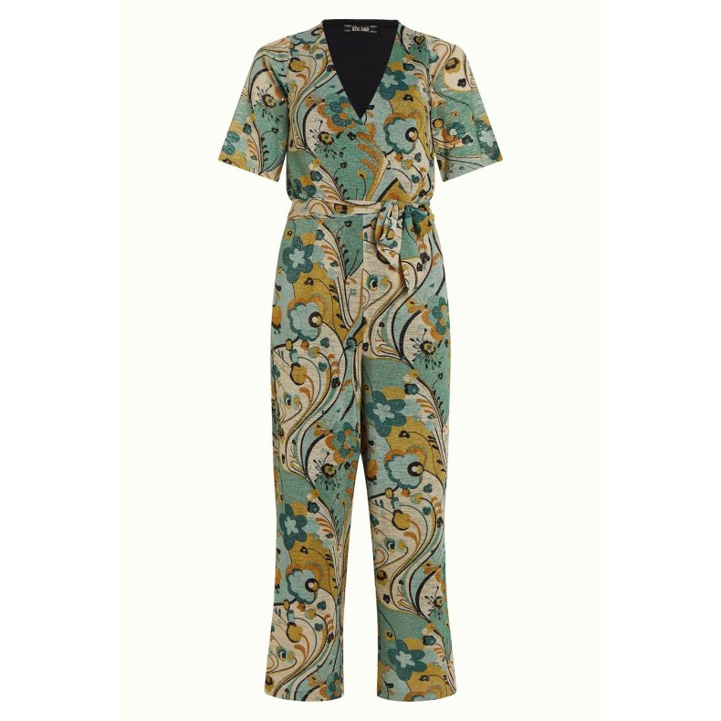 King Louie - Zita Jumpsuit Frenzy - Dusty Turquoise