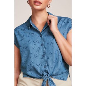 King Louie - Knot Blouse Coco - Moonlight Blue