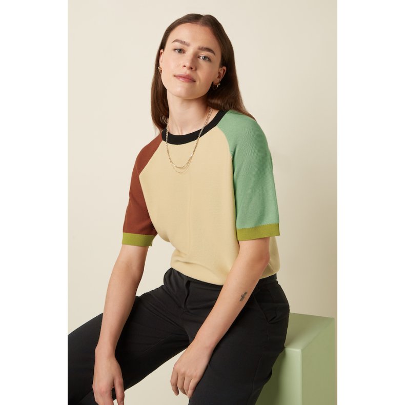 king-louie-mamelukken-niko-kort-strik-farver-sommer-bluse