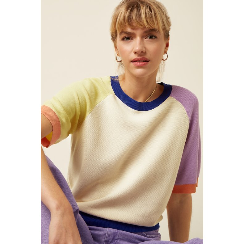 king-louie-mamelukken-niko-kort-strik-farver-sommer-bluse