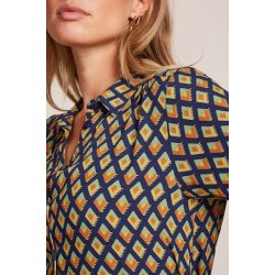 King Louie - Maisie Blouse Pebble Woven - Beacon Blue