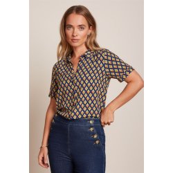 King Louie - Maisie Blouse Pebble Woven - Beacon Blue