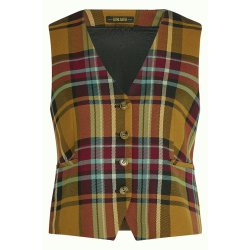 King Louie - Bianca Gilet Caroll Check Vest - Golden Brown