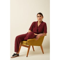 King Louie - Doris Jumpsuit Woven Crepe - Carbernet Red