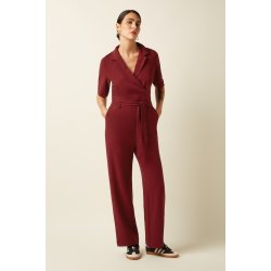 King Louie - Doris Jumpsuit Woven Crepe - Carbernet Red