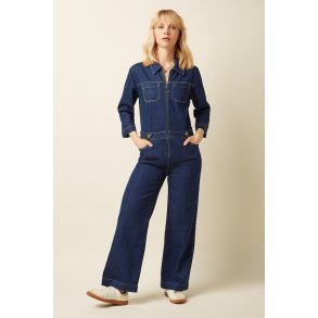 King Louie - Zip Jumpsuit Onyx Denim - Deep Blue