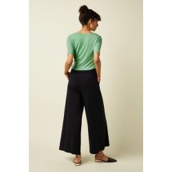 King Louie - Border Palazzo Cropped Pants - Black
