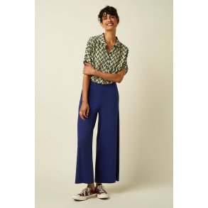 King Louie - Border Palazzo Cropped Pants - Beacon Blue-MAMELUKKEN