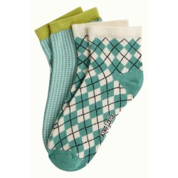 King Louie - Socks Short 2-Pack Argyle - Matcha Green