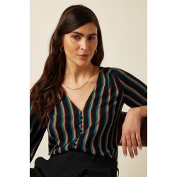 King Louie - Erin Blouse Harley Stripe - Black