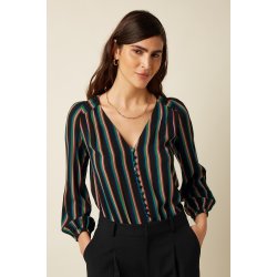 King Louie - Erin Blouse Harley Stripe - Black