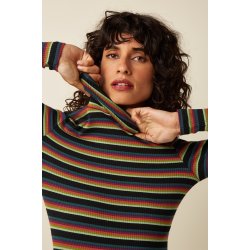 King Louie - Rollneck Top Lottie Stripe - Botanical Green