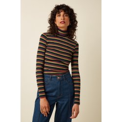King Louie - Rollneck Top Lottie Stripe - Botanical Green