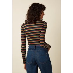 King Louie - Rollneck Top Lottie Stripe - Botanical Green