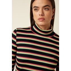 King Louie - Rollneck Top Lottie Stripe - Botanical Green