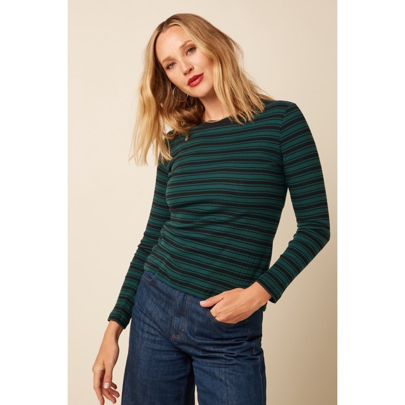 King Louie - Helen Top Rae Stripe - Botanical Green