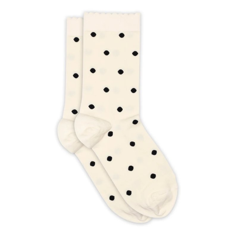 MPWomen - Prikket Str�mper - Cream / Black