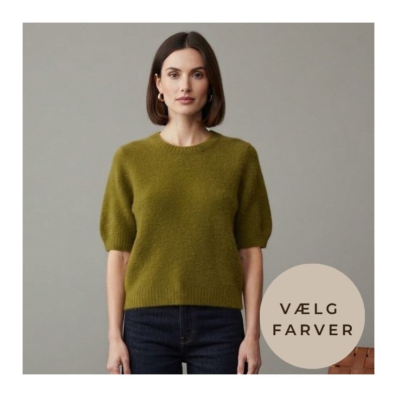 Kort �rmet Angora strik - V�lg Farve