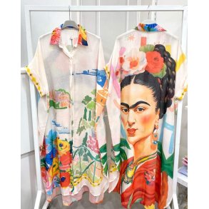 Oversize Skjortekjole -� Frida Med Blomster