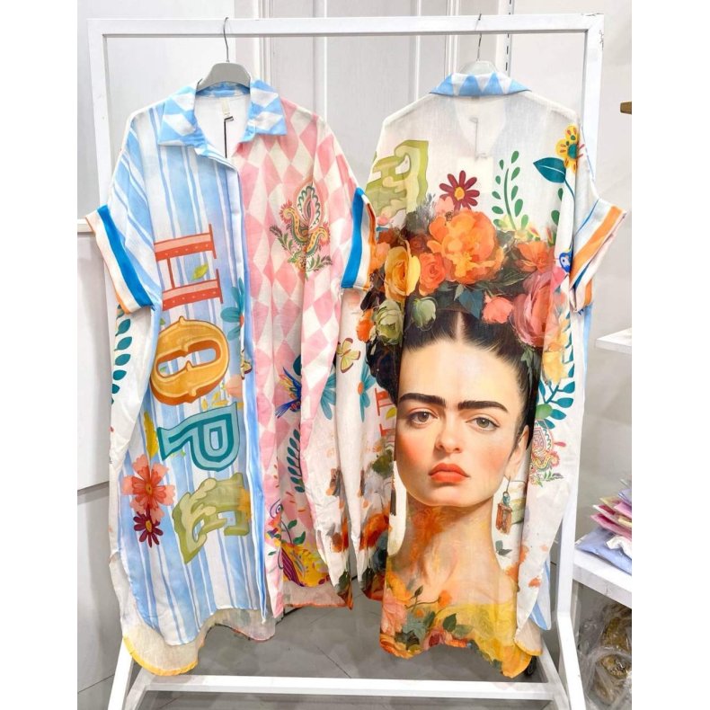 Frida Kahlo Hope - Oversize Skjortekjole