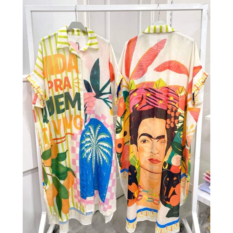 Frida Kahlo - Oversize Skjortekjole