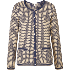 Himalaya - ko. Bomuld - Cardigan Raida - Navy/Cream
