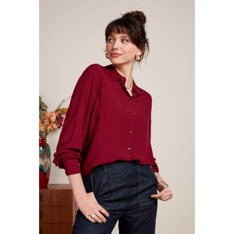 King Louie - Maisie Blouse Piper - Cabernet Red