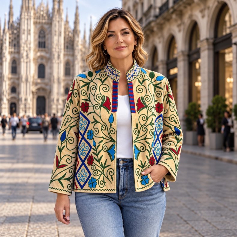 Suzani-broderier - Jakke - Camel