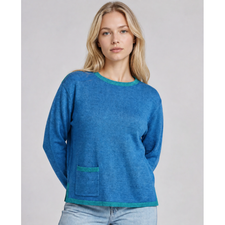 Fristed - Noella Bomulds Strik Sweater - Blue