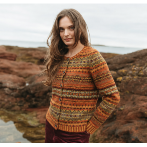 Erib� - Westray Cardigan - Orange / Rust