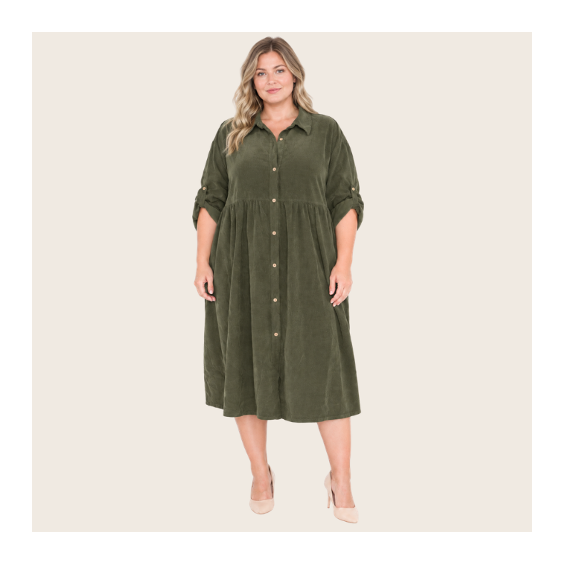 Babyfl�jl - Solveig Oversize Kjole - Oliven