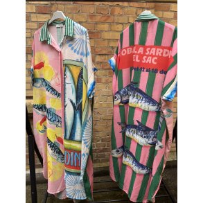 Oversize Skjortekjole -�Kjole Bl� Sardin