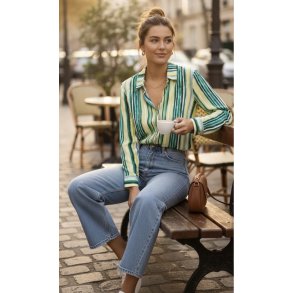 Stribet Lang�rmet Skjorte