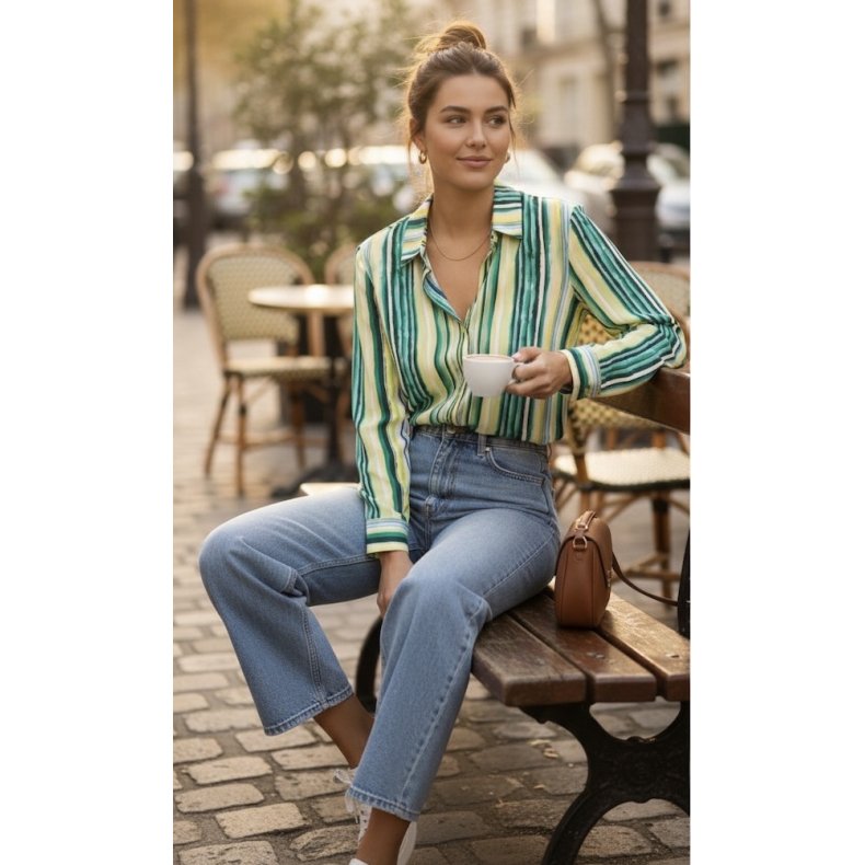 Stribet Lang�rmet Skjorte