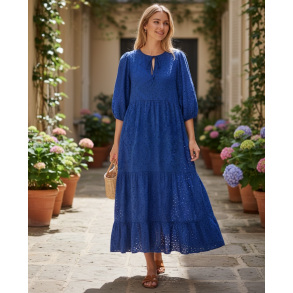 Ally Kjole - Broderi Anglaise - Royal blue