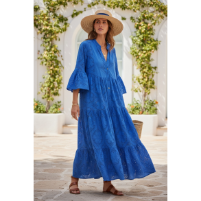 Penny Kjole - Broderi Anglaise - Royal blue