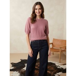 M�nsteret Mohair Strik - Kort �rmet - V�lg Farve
