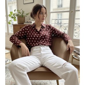Skjorte - Polka Prikker - Bordeaux