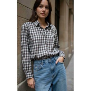 Bomuldskjorte - Brune tern m. m�nster