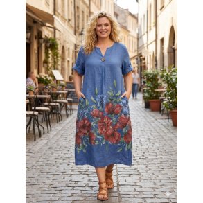 Kristine - Jeans bl� h�rkjole - oversize