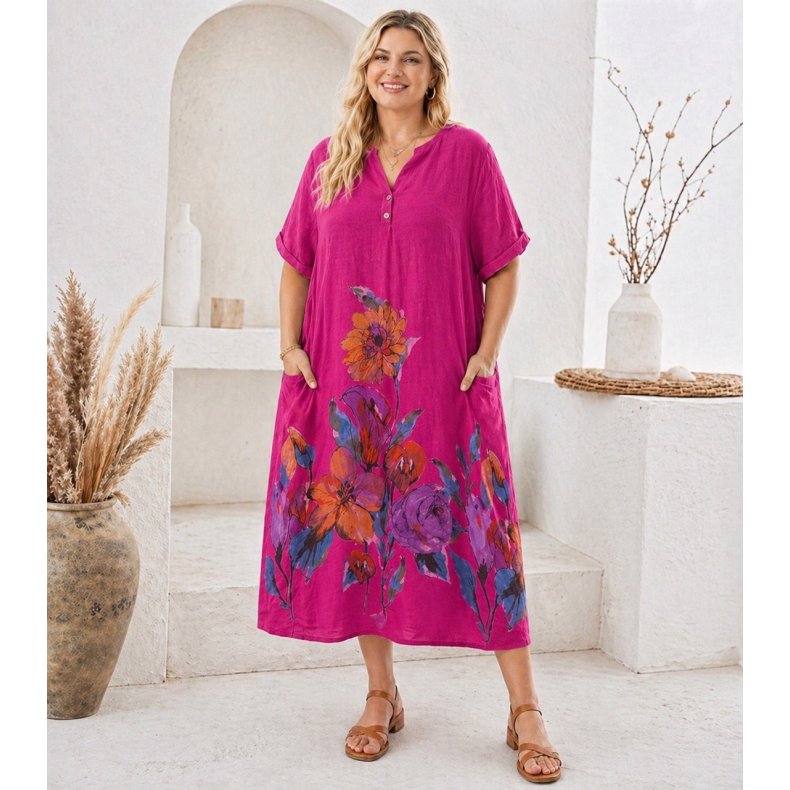 Lis - H�rkjole - V-udsk�ring - Fushsia