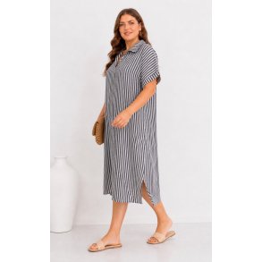 Marie  - Navy - Stribet kjole